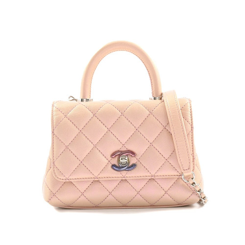 Chanel top handle flap bag handbag AS2215 r0_0614