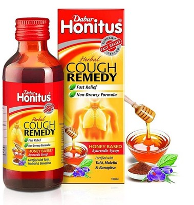 Dabur Honitus Herbal Syrup Honey Based Ayurvedic Syrup for Cough Remedy 100ml