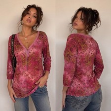 VINTAGE AVENUE Y2K Size 16 XL Paisley Lettuce Edge Top Ethereal Whimsigoth Fairy