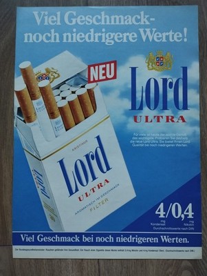 ORIG REKLAME WERBUNG 1981   LORD  Extra  Zigaretten