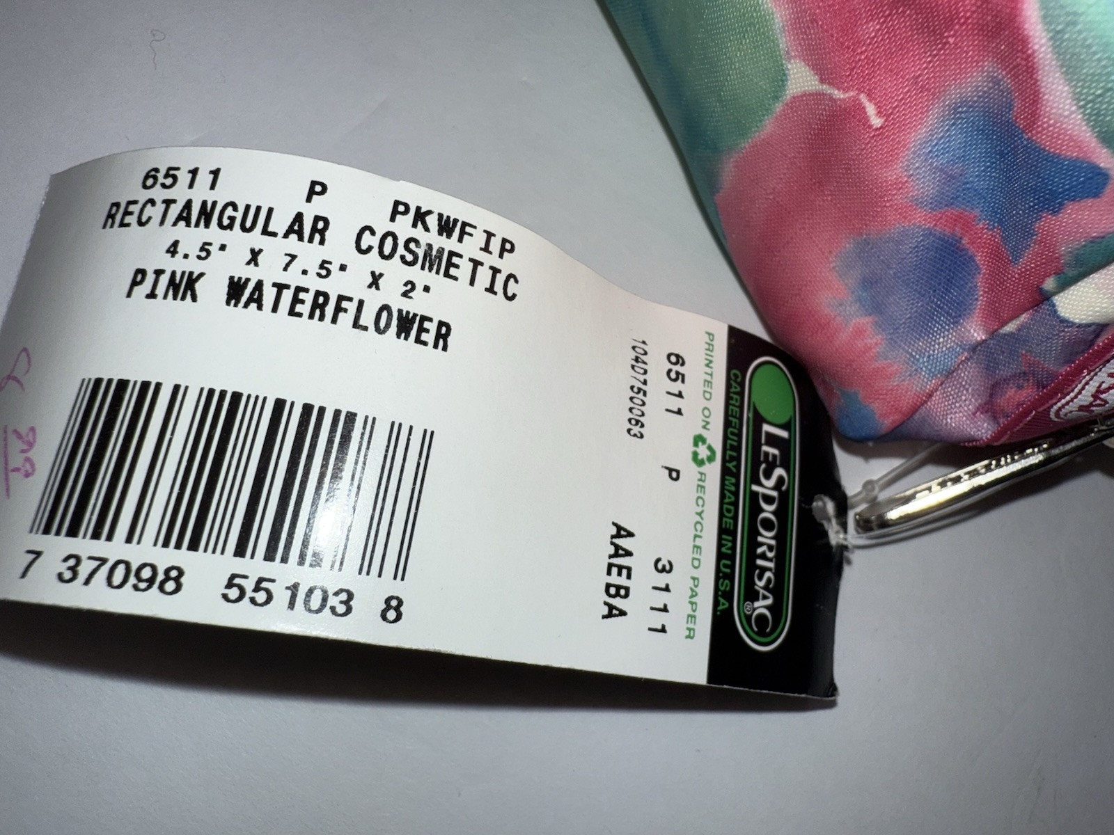 LeSportSac Rectangular Cosmetic Case Zip Pouch Pi… - image 7