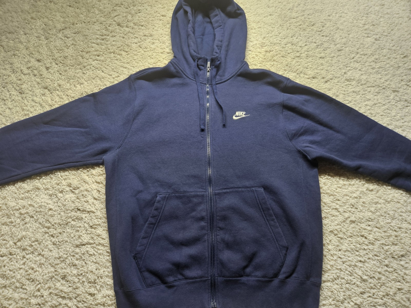 SACAI X NIKE Felpa con cappuccio Nike nera etichetta uomo L blu navy petto swoosh full zip atletica manica lunga