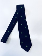 St Patrick's Day Neck Tie Green Shamrock Necktie Irish Clover Blue -MADE IN USA