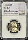 1950 S Washington SILVER Quarter NGC MS66+-STUNNING!