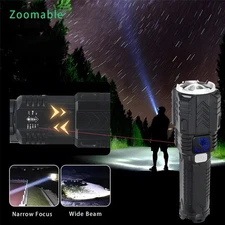 Rechargeable 1000LM LED Flashlight Tactical Police Super Bright Torch Zoomable