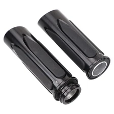 Black 1" Electronic Throttle Hand Grips For Harley Electra Glide FLHT Road King