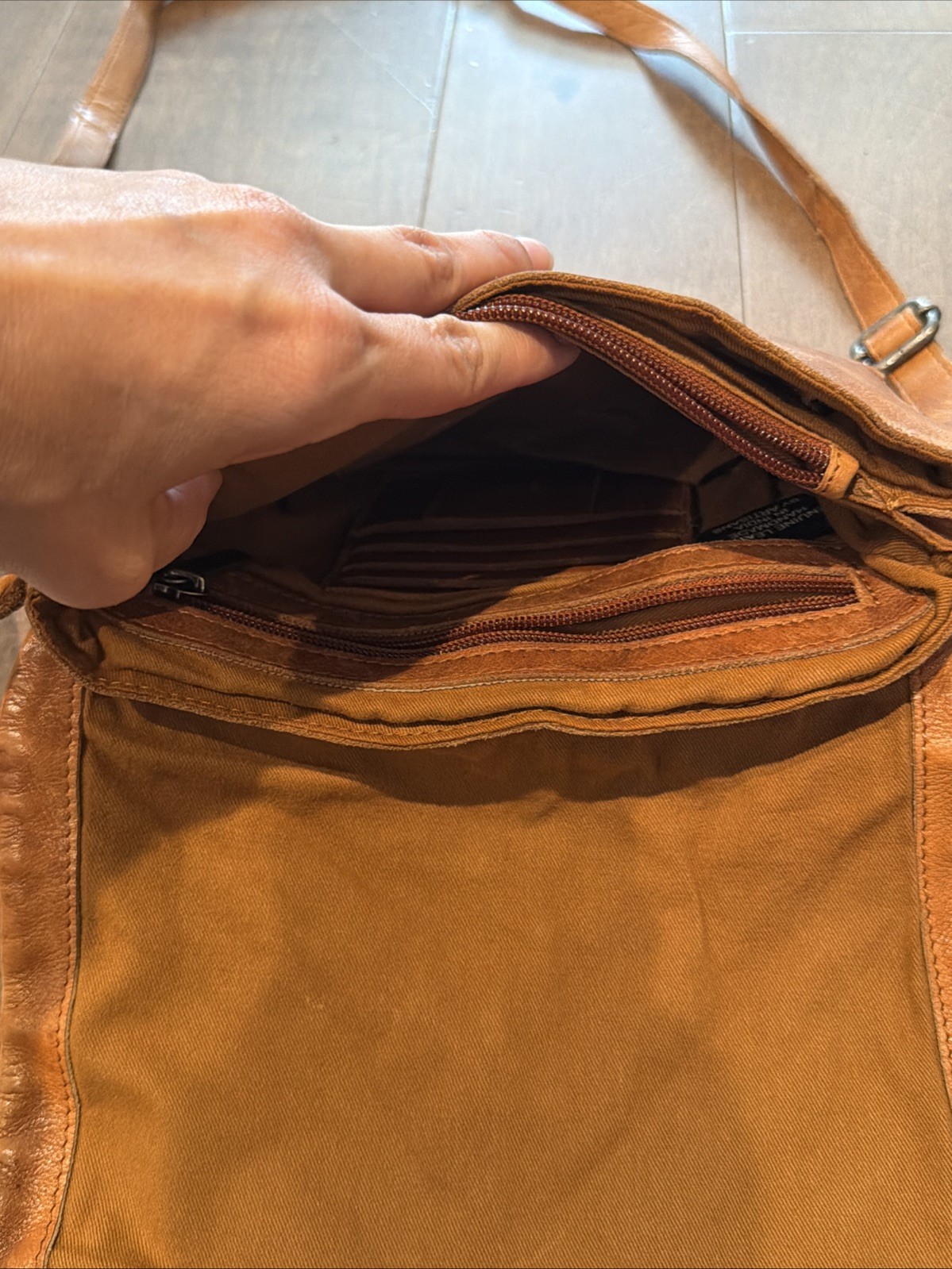 Latico Patchwork Brown Genuine Leather Small Cros… - image 9