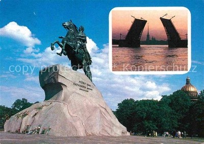 St Petersburg Leningrad Schloss-Bruecke Peter I Denkmal 