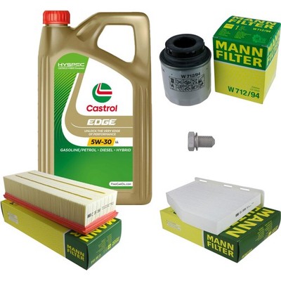 MANN-FILTER Inspektionspaket 5 L Castrol EDGE Titanium FST 5W-30 für Seat