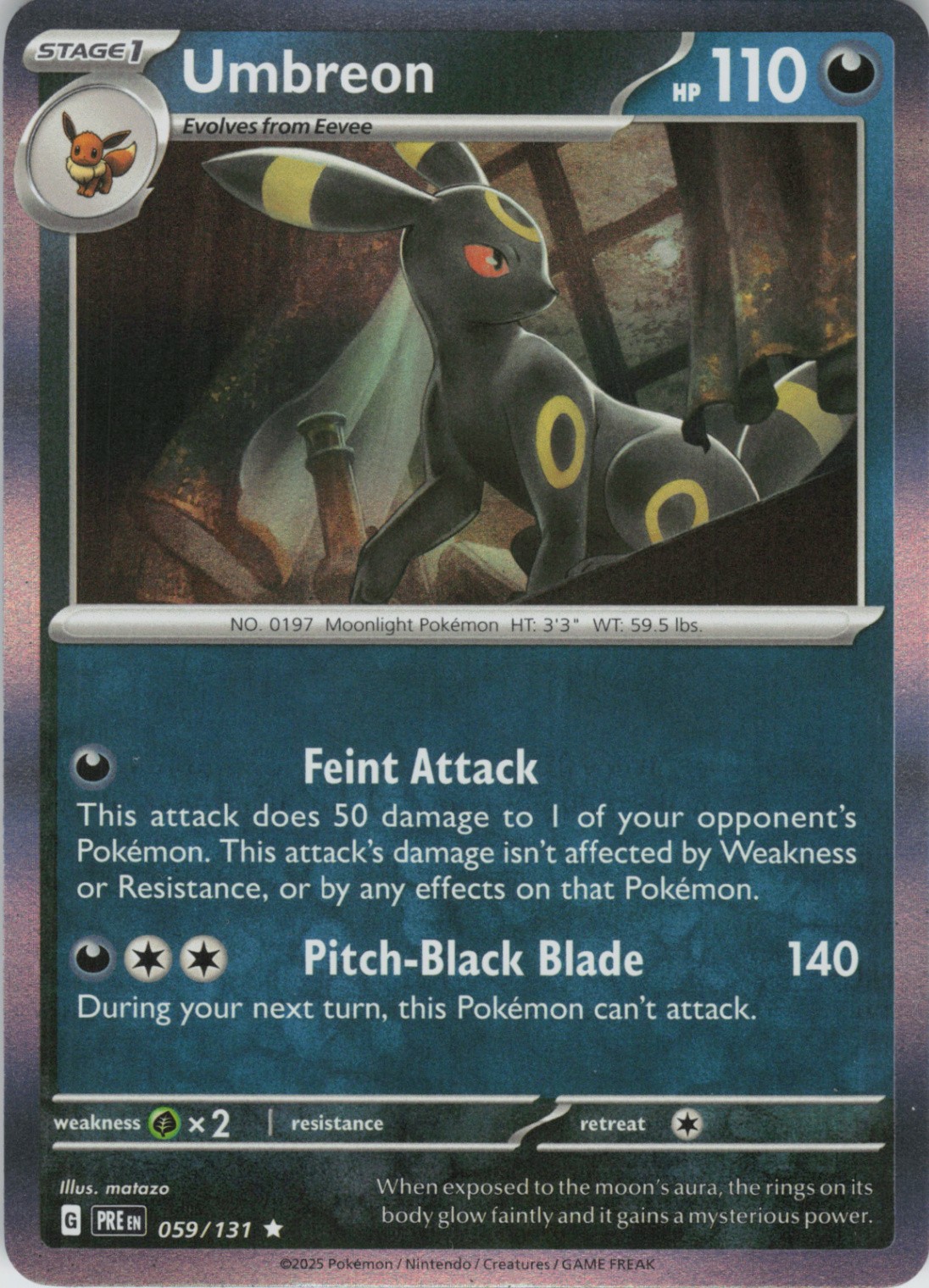 Umbreon (Poke Ball Pattern) Rare SV: Prismatic Evolutions 059/131 NM Holo