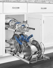 Rev-A-Shelf Base Cabinet Pullout 12” Tier Cookware ORGANIZER 5CW2-1222-CR -New