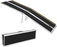 10Ft Portable Folding Wheelchair Non-Slip Aluminum Threshold Ramp for Home Steps