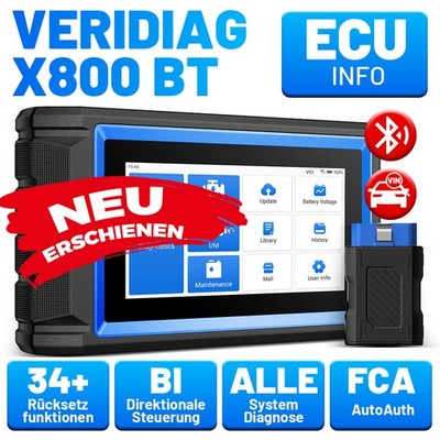 NEU TOPDON VeriDiag X800BT Kfz Diagnosegerät Bidirektional CAN-FD 34+ Reset OBD2
