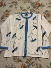 NWT Storybook Knits Dragonflies Cardigan Sweater Beads White S Small Vintage