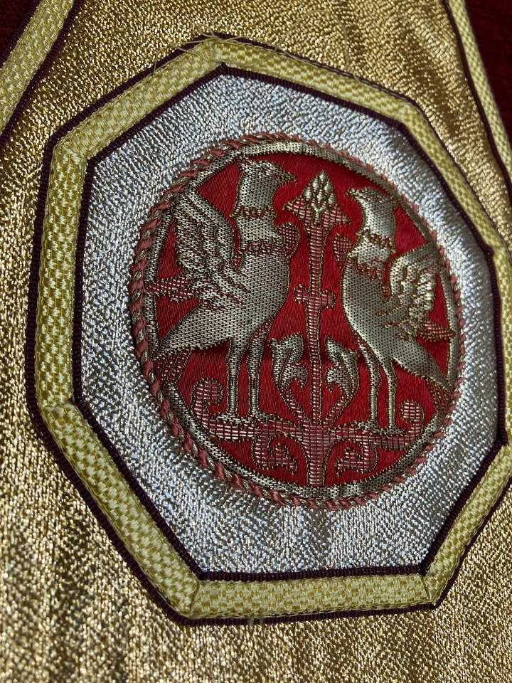 Mniple Catholic Priest Vestment Maniple w Phoenix Vintage Gold in Great ...