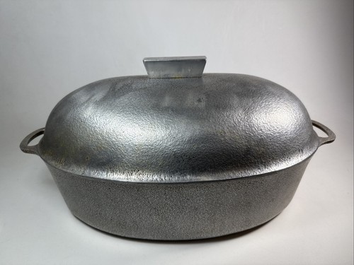 Vintage gehämmert Club Aluminium Hammercraft Kochgeschirr oval Bräter Dutch Oven 18,5 Zoll - Bild 2 von 15