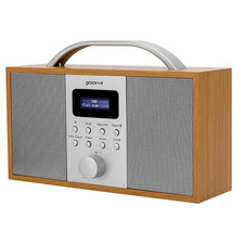 Groov-e Boston Wooden Stereo DAB/FM Digital Radio Alarm Clock Bluetooth LCD Disp