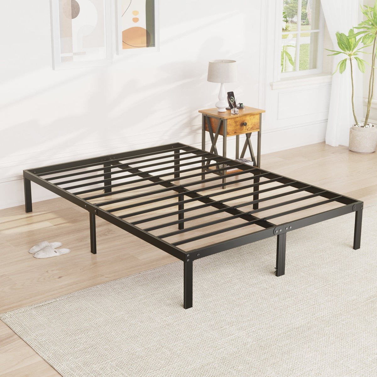 EDX WIM-3611 King Size Bed Frame with Ample Storage Space, 14-Inch