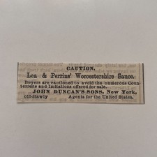 Lea Perrins' Worcestershire Sauce Imitations NY 1872 NJ Clipping TAJ7-S11