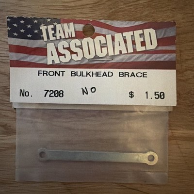 Vintage RC Part Team Associated # 7208 Front Bulkhead Aluminum Support Nos