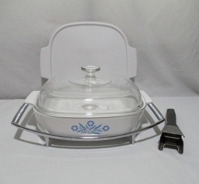 Vintage CorningWare Blue Cornflower A-22-B electromatic A-10 casserole dish SET