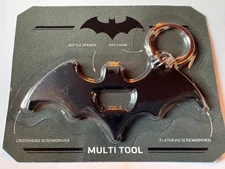 DC Comics BATMAN Metal Multi Tool Screwdriver Bottle Opener Keychain New