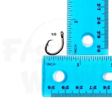 10-200pcs Fishing 4x strong offset circle hooks Size 1/0 Black Nickel lot