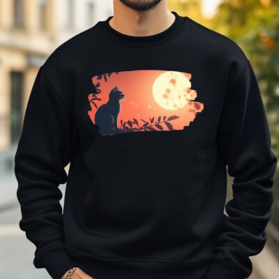Cat At Full Moon Sweatshirt Cosy And Perfect For Any Occasion S To 4XL