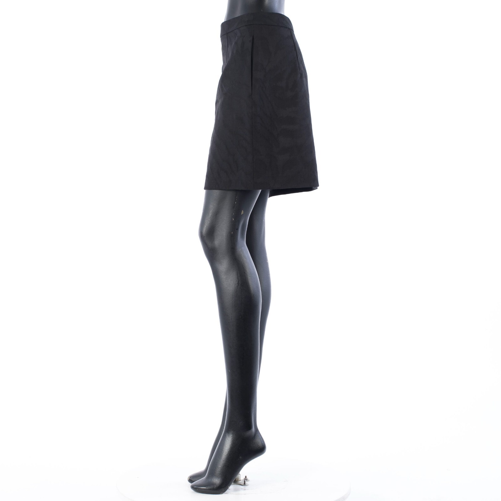 Minigonna nera SAINT LAURENT 1050 $ stampa zebrata lana fodera in seta