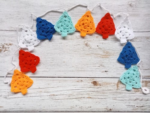 Garland Flowers Christmas Tree Ornament Handmade Bunting Party Home Decor - Picture 4 of 27