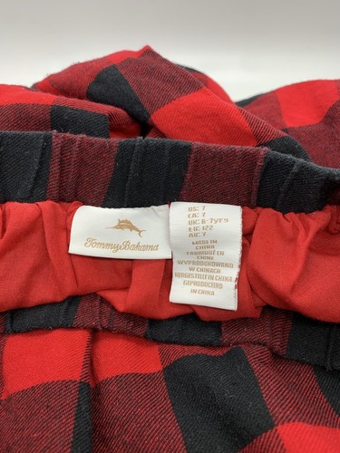 Tommy Bahama Girls Winter Skirt Size 7 Youth Black and Red Check Flannel Lined - Picture 2 of 4