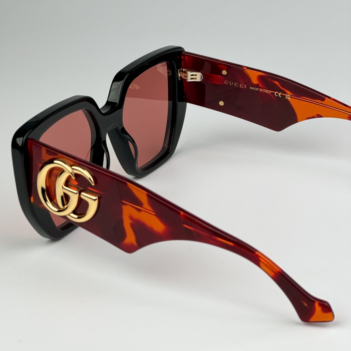 Gucci Men Sunglasses Black Havana Orange Cat Eye GG0956S 009  display picture 1