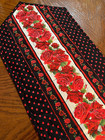Handcrafted-Quilted Table Runner -Valentine's Day -Hearts on Black/Roses NEW2024 — photo 4