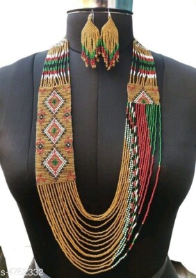 Handmade Necklace Seed Bead Boho American Style Nativ Beaded Multi Strand Gifts