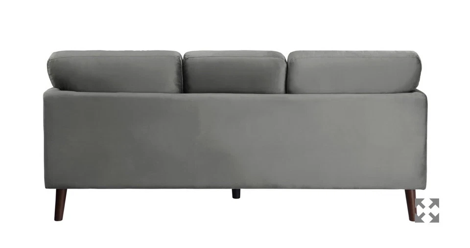 gray couch , 3 seater, Raymour and flanigan, microfiber, contemporary/modern  - Image 2 of 3