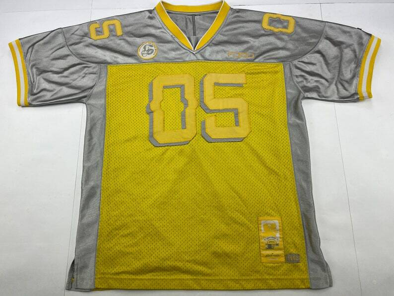 FUBU jersey, yellow, Fubu 05, vintage hip hop t-shirt, 90s