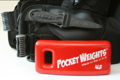 Pocket Weights Scuba Weight 4lb Single. Free USPS Priority Shipping.