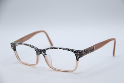 L.A.M.B. LAUF 089 BLC B:39 BLACK WHITE MOSAIC PATTERN BLUSH AUTHENTIC EYEGLASSES