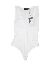 NWT Pretty Little Thing Women White Bodysuit 0