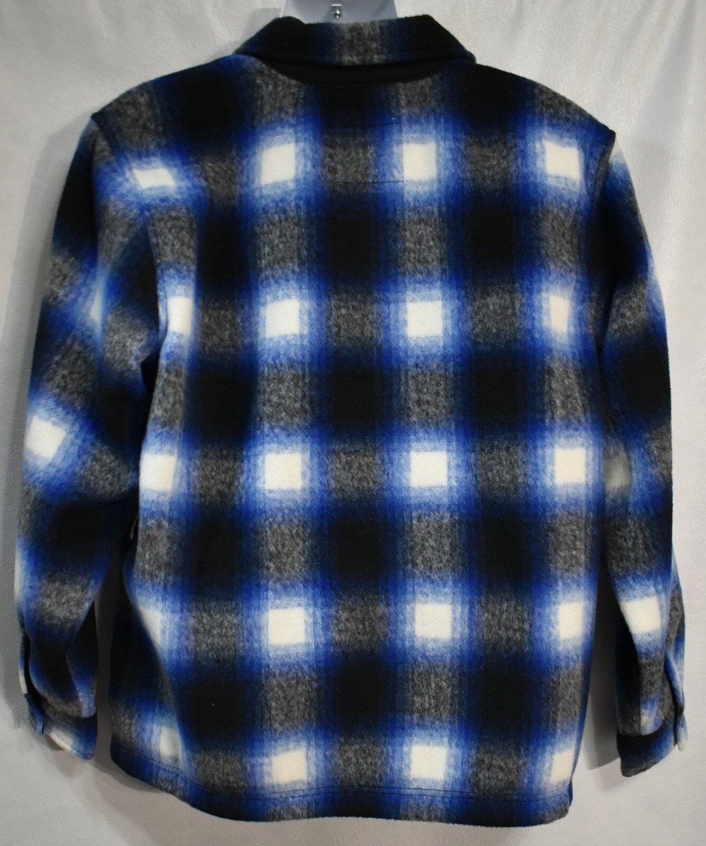 Old Navy Flannel Shacket Shirt Heavy Size XL Blue Plaid Men's New