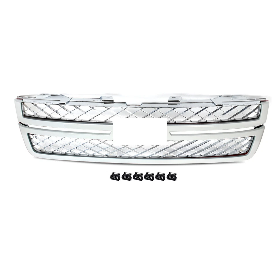 Summit White Front Grille w/ Chrome Mesh For 2011-2014 Silverado 2500HD 3500HD - Изображение 4 из 4