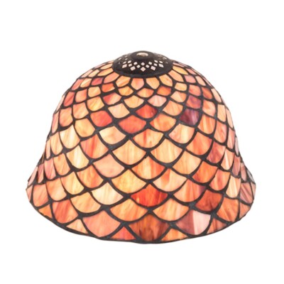 Meyda Lighting 8.5'' Wide Fishscale Shade, Coral/Violet - 65167