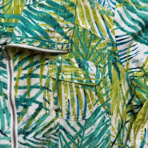 Ruby Rd Linen Zip Up Jacket Tropical Hawaiian Casual Grandma Coastal Florida - Picture 2 of 10