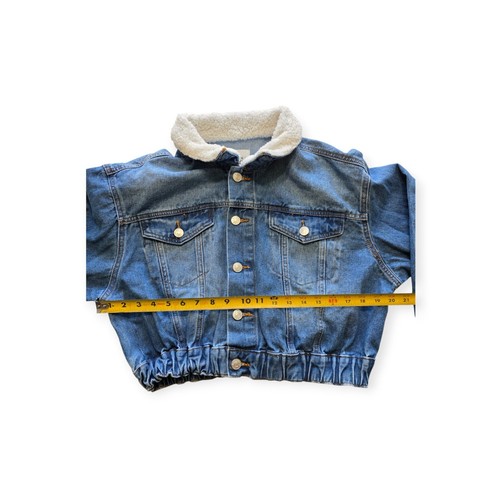Madden NYC Jean Jacket Cropped Size L - Picture 3 of 6