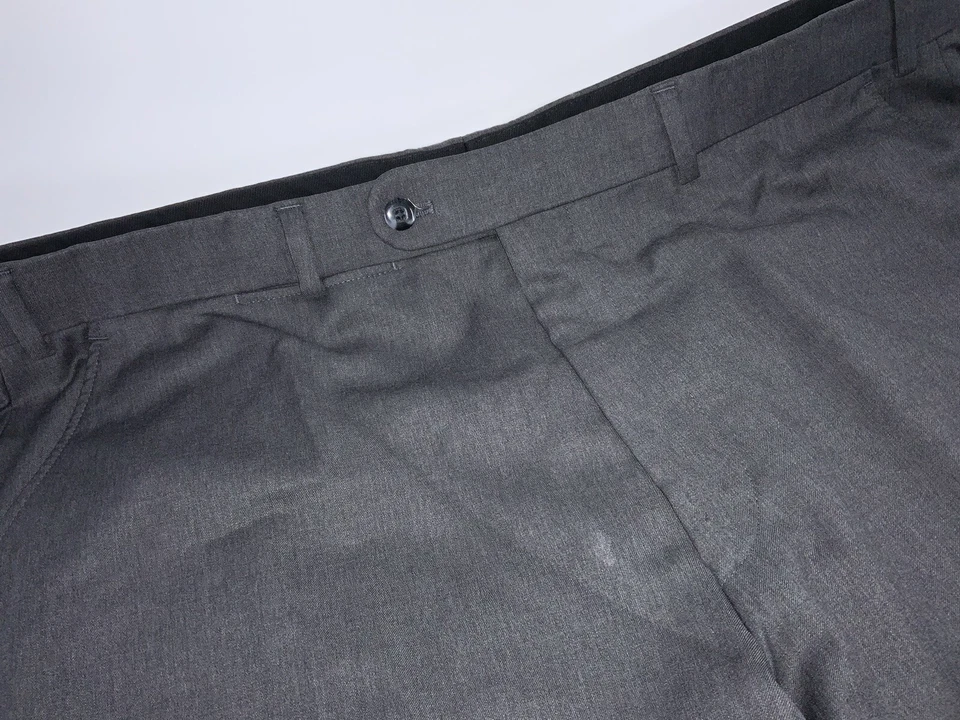 Pantalones de vestir Hiltl 40x30 gris lana frente plano hechos en Macedonia usados en excelente estado ygi b3-189 Foto 3 de 4
