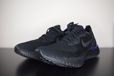 nike epic react flyknit black racer blue