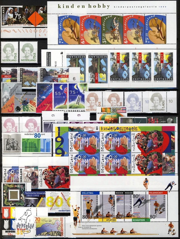 Países Bajos 1988-93, completo incluye libro y M/S, VF/XF MNH, Mi cat 315 € (B8b) Foto 3 de 4