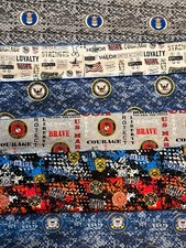 Fat Quarter 18"x21" Military Navy, Coast Guard, or Fire Etc. 100 cotton