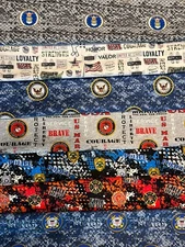 Fat Quarter 18"x21" Military (Navy, Coast Guard, or Fire Etc.) 100% cotton