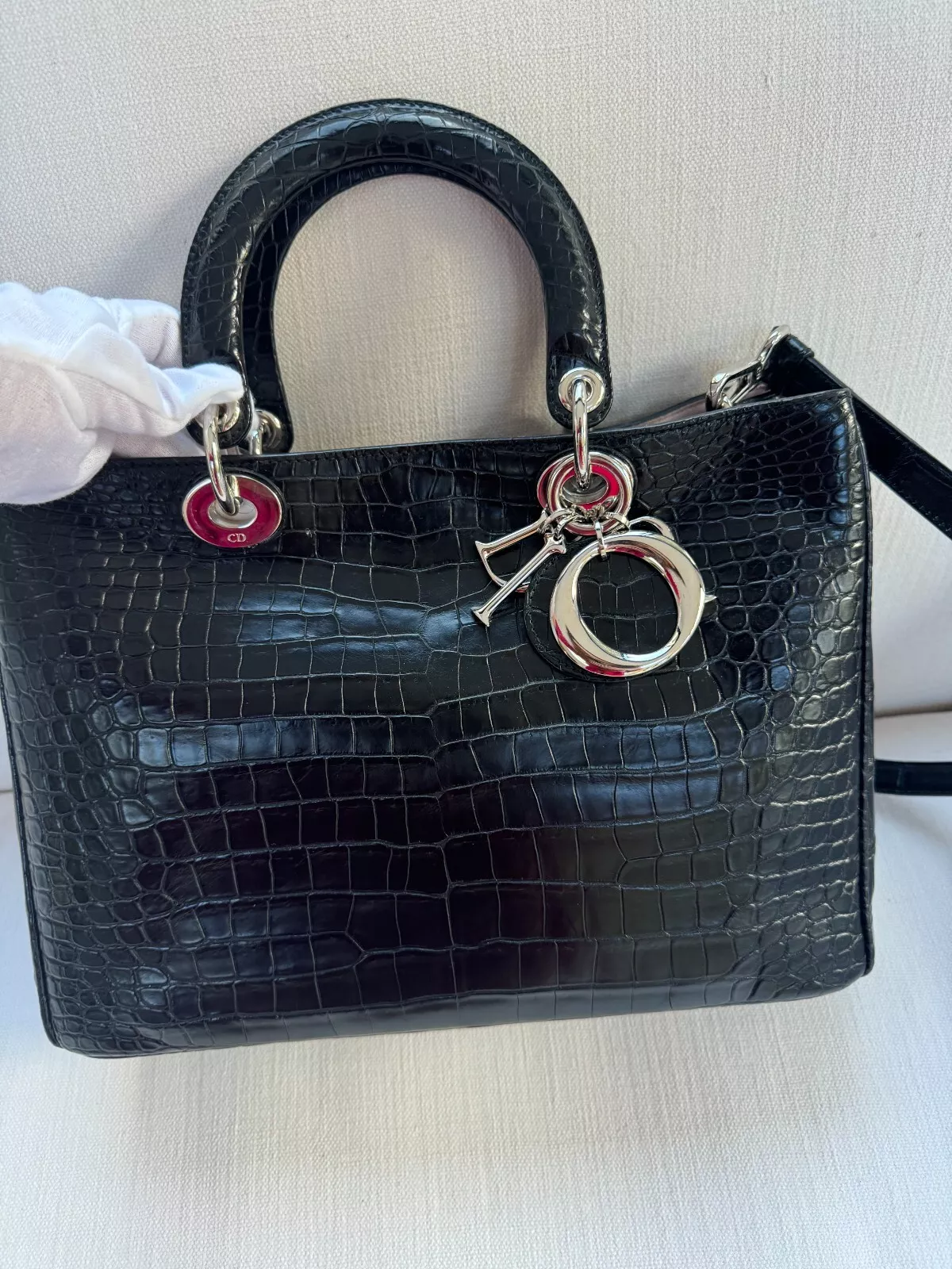 Sac à main Dior Diorissimo noir crocodile sangle et carte d'authenticité PRIX CONSEILLÉ 20